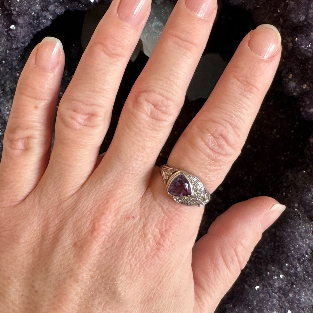 Amethyst & Cz Statement Ring - image 5